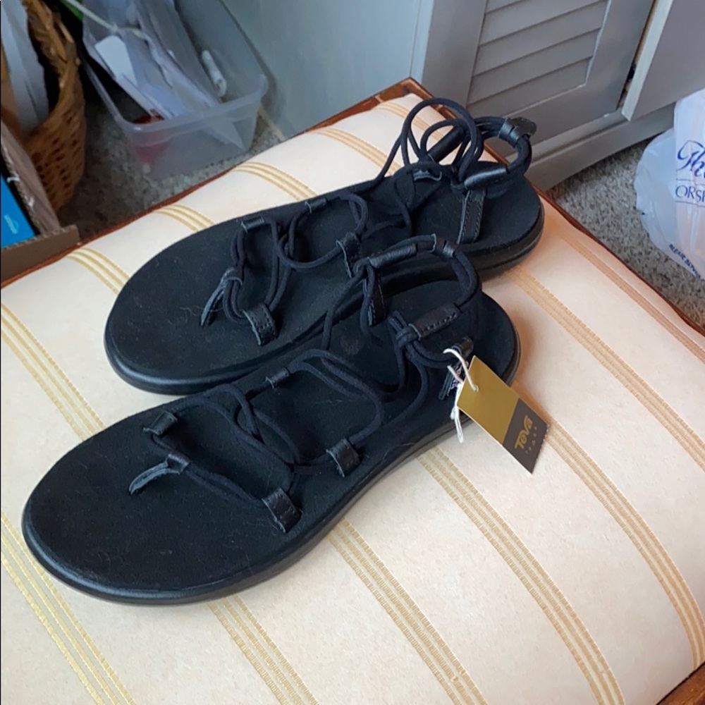 Black Teva sandals